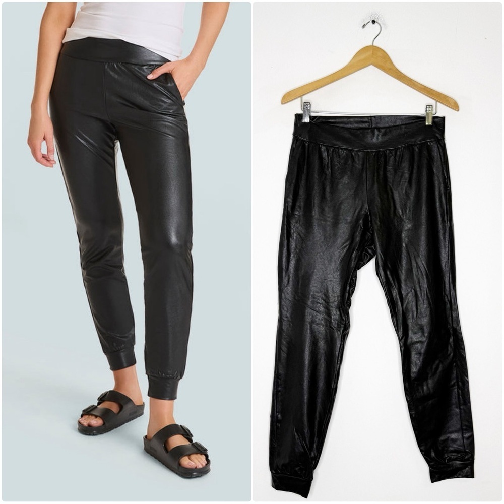 Commando Faux Leather Jogger Pants x Revolve Black Size Medium